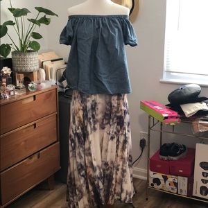 Off shoulder denim top
